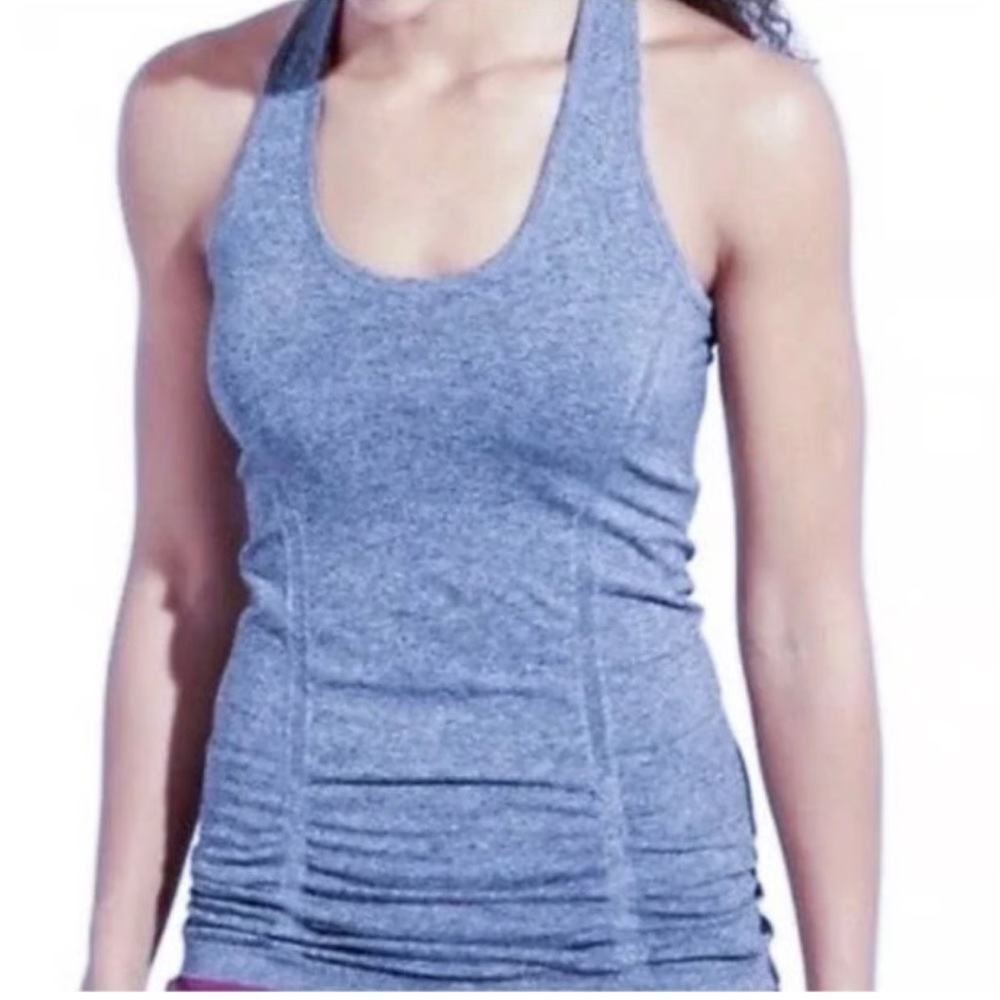 Athleta Fast Track Racerback Tank Top,‎ Heather Blue Seamless Stretch Fabric. XS